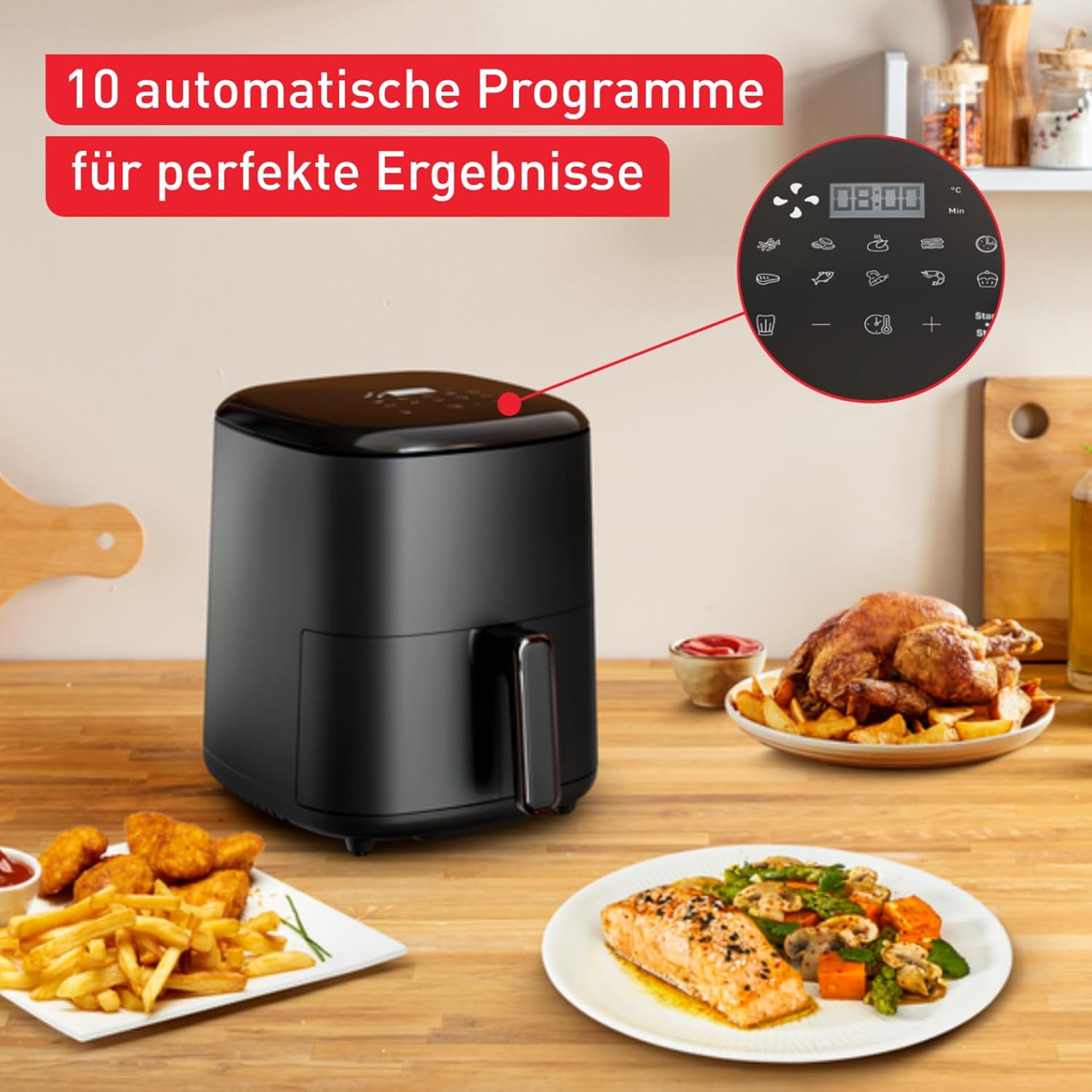 Thumbnail 5 de Tefal Easy Fry Max Heißluftfritteuse EY2458 (5-L-Airfryer) – kompakt für knusprige Pommes & saftiges Fleisch mit wenig Öl