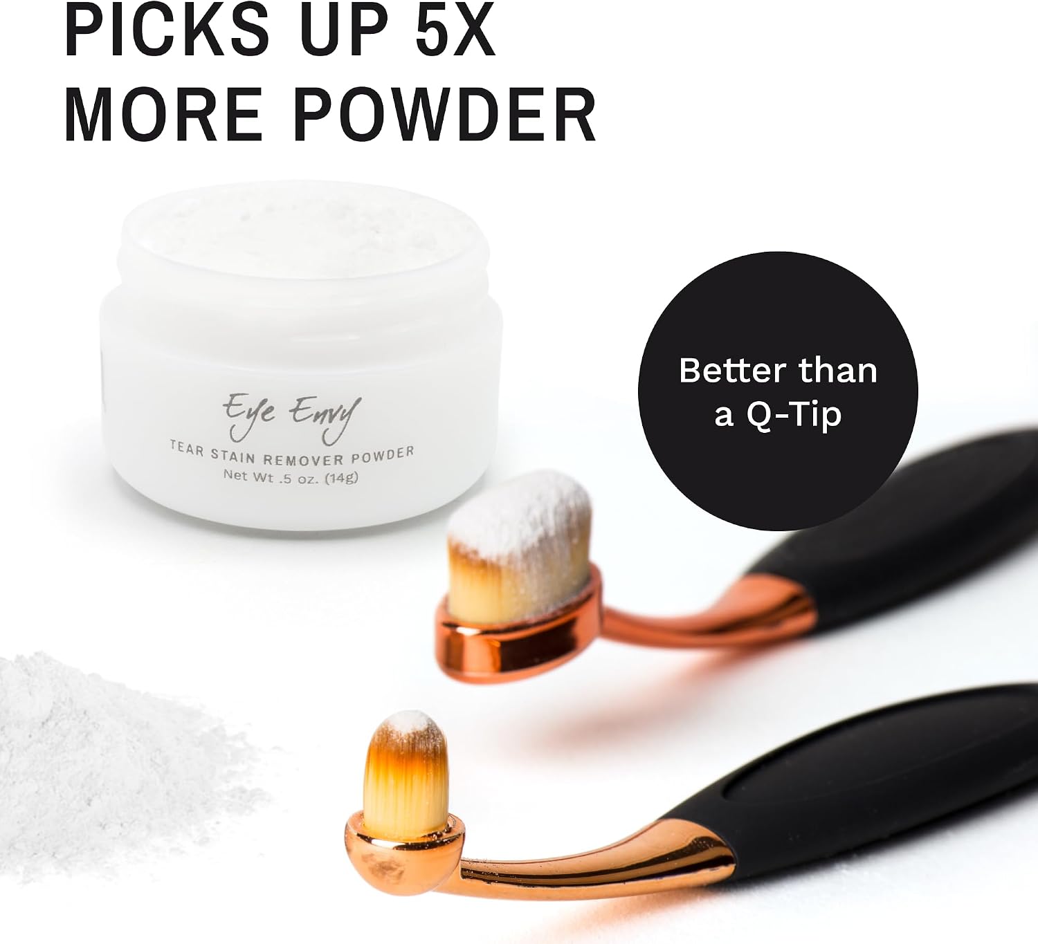 Detalle de Eye Envy ProPowder Applicator Brush 小型犬・猫向け涙やけパウダーブラシ、ナイロン毛・洗浄可能