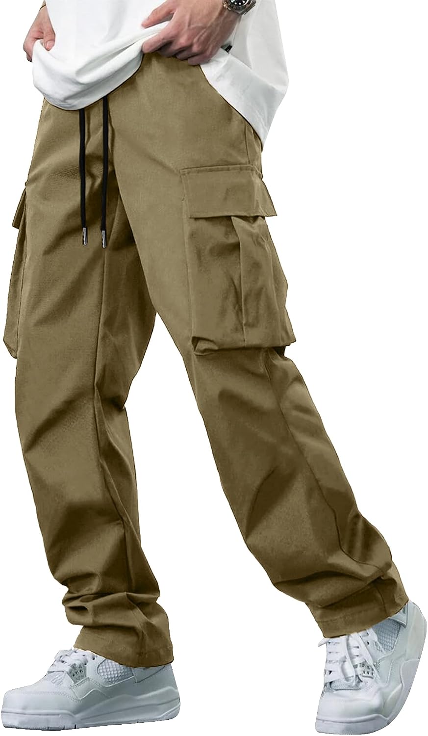 Thumbnail 6 de Comdecevis Men's Cargo Pants with Multiple Pockets and Drawstring Waist