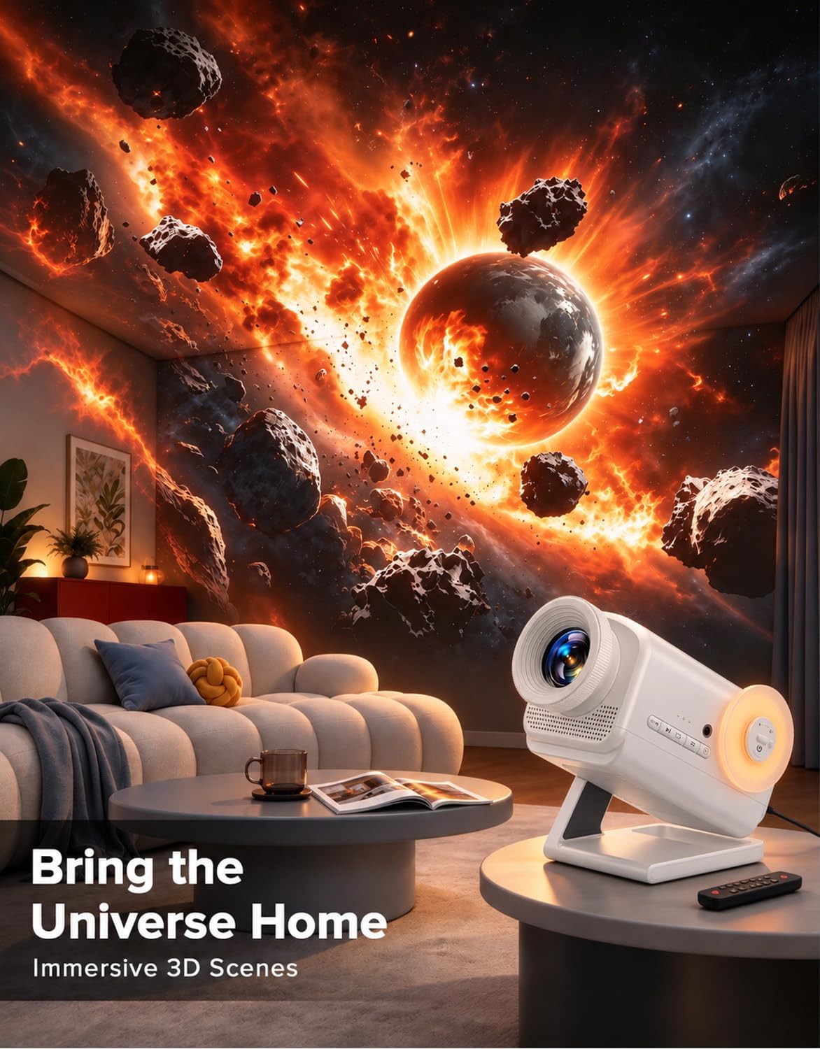 Detalle de Rossetta 3D Projector with 66 Scenes, Bluetooth Speaker, Timer & Remote