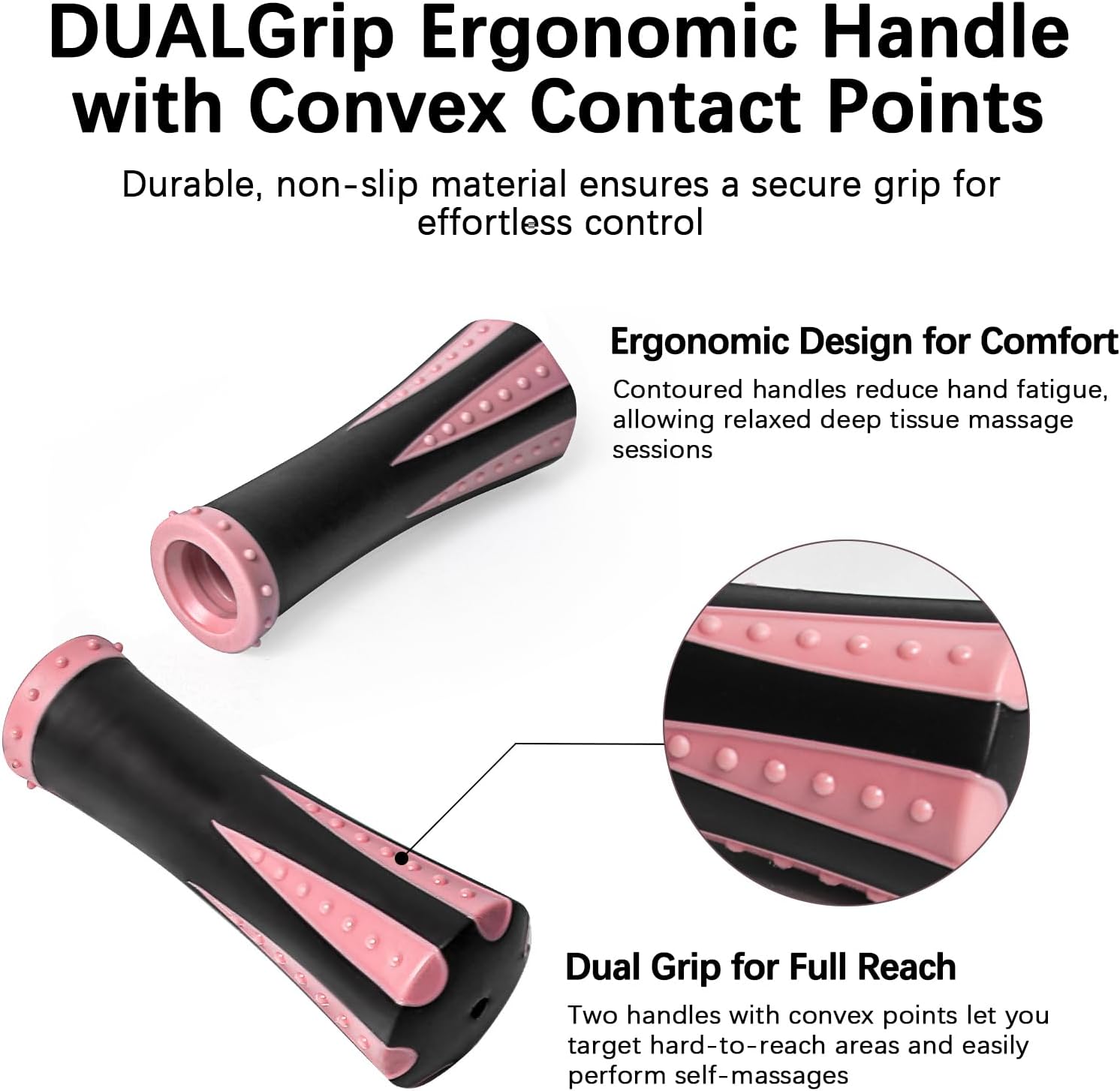 Thumbnail 4 de MZDXJ Muscle Roller Massage Stick for Deep-Tissue Muscle and Fascia Care, Pink/Black