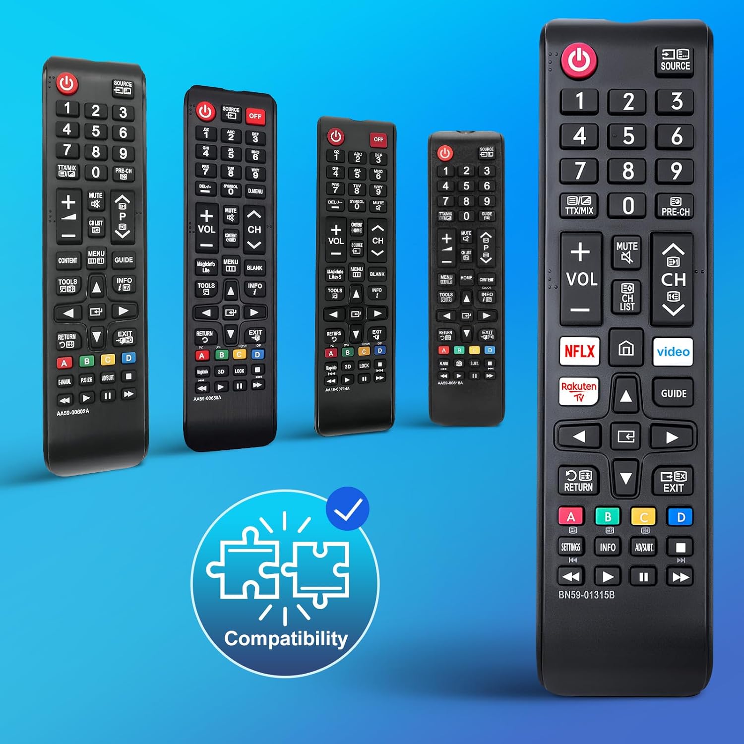 Detalle de BN59-01315B Samsung Ersatz-Fernbedienung für Smart 4K UHD, Crystal QLED & Quantum TV