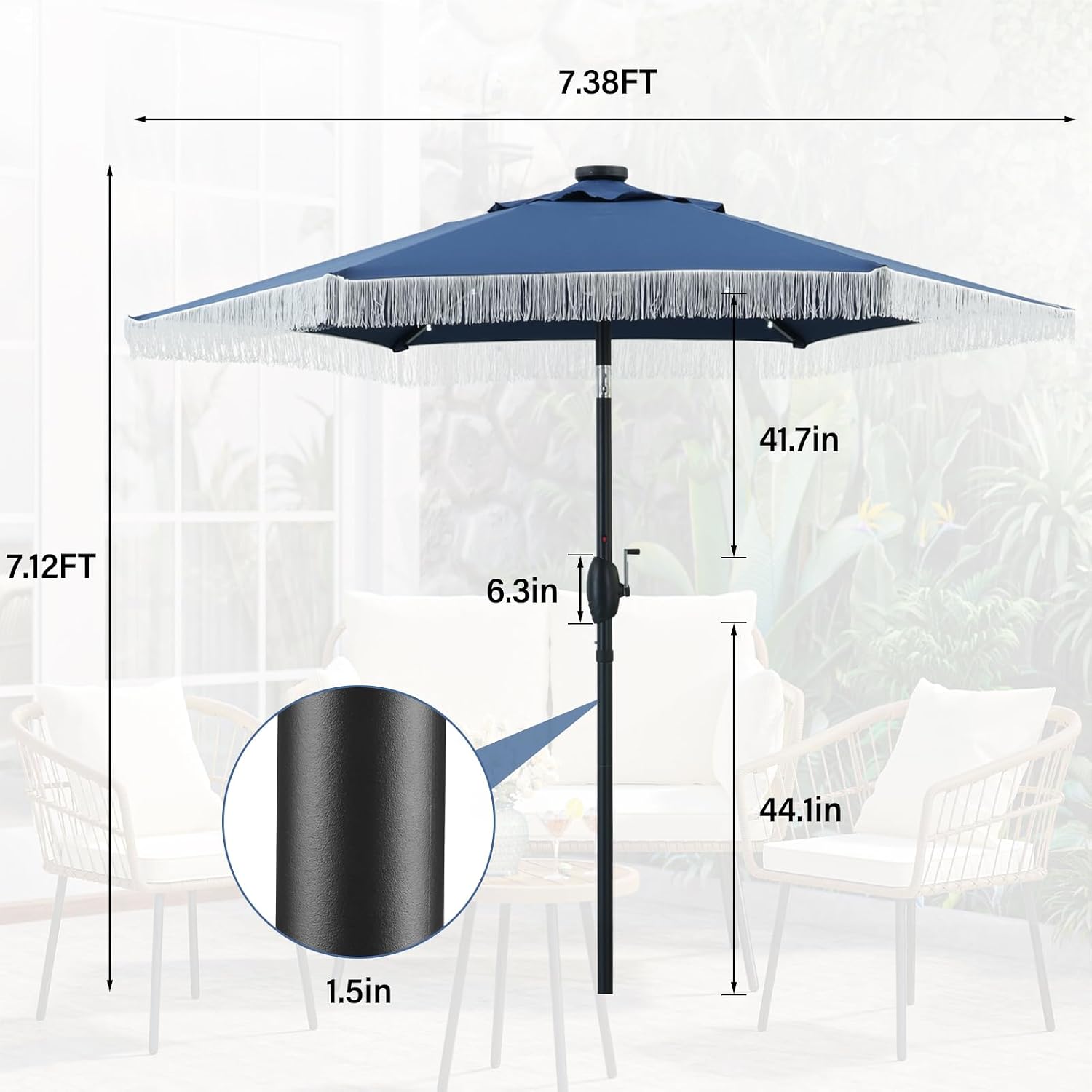 Detalle 1 de Wonlink Patio Umbrella 7.5 ft