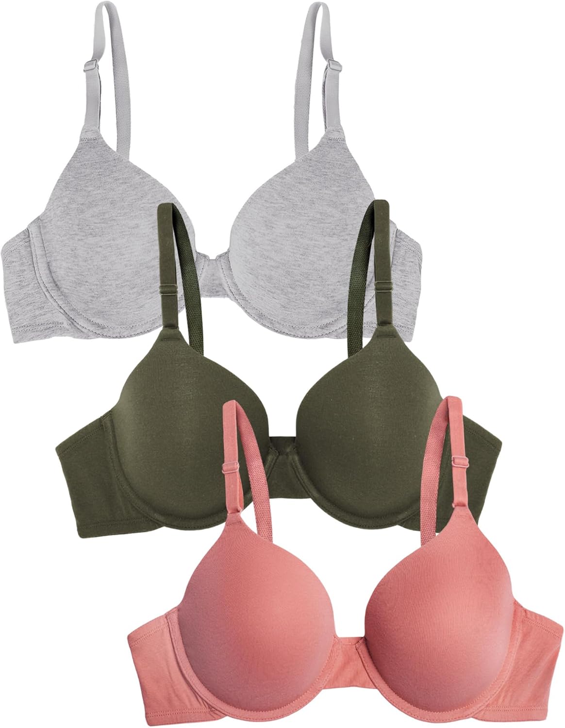 Detalle de Fruit of the Loom Women's Smooth Cotton T-Shirt Bra – Ultra-Soft, Invisible Under Tees