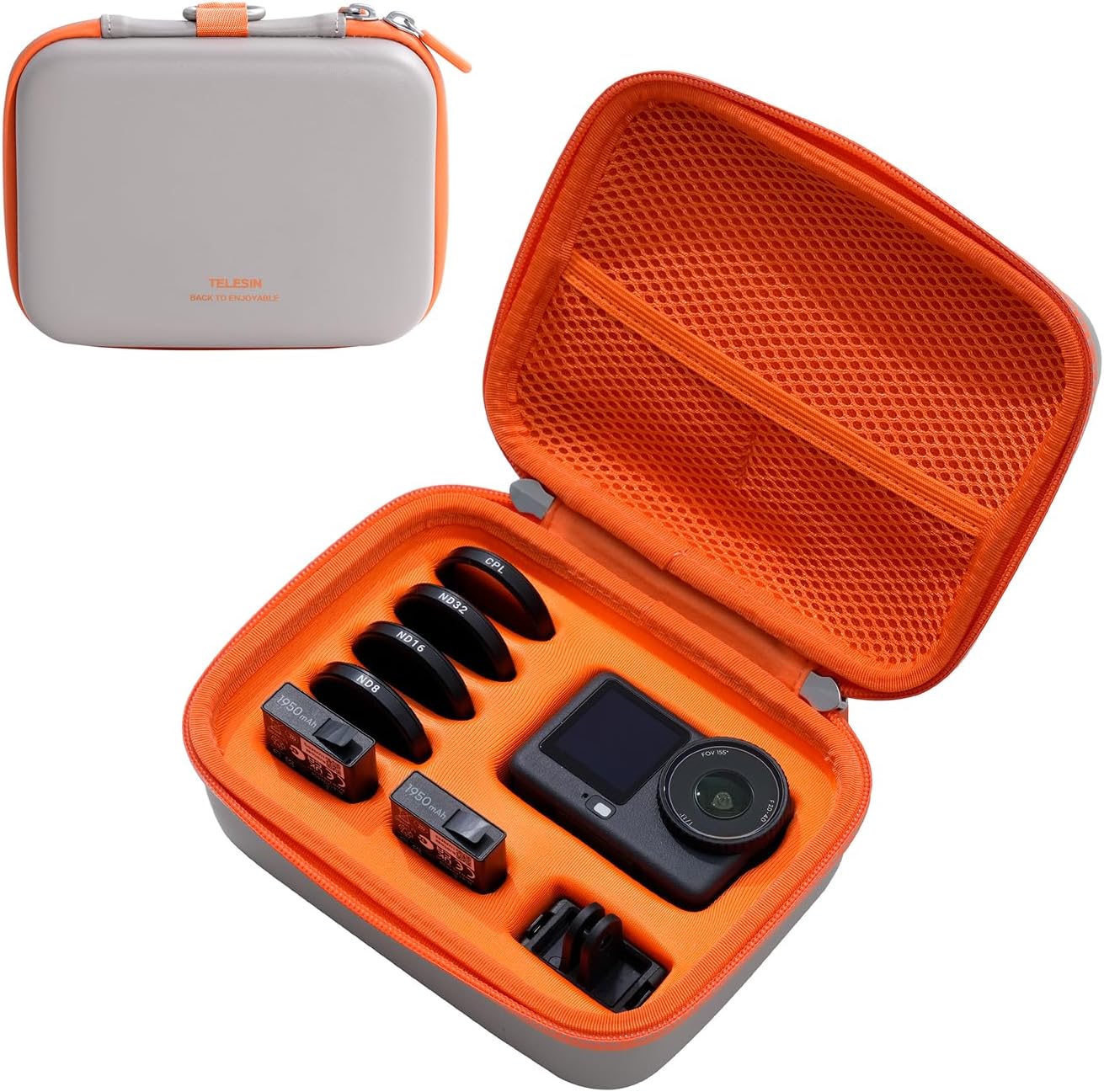 Thumbnail 1 de TELESIN DisAdv Hard Carrying Case for DJI Osmo Action 6 & accessories (water-repellent, hard shell) - Grey