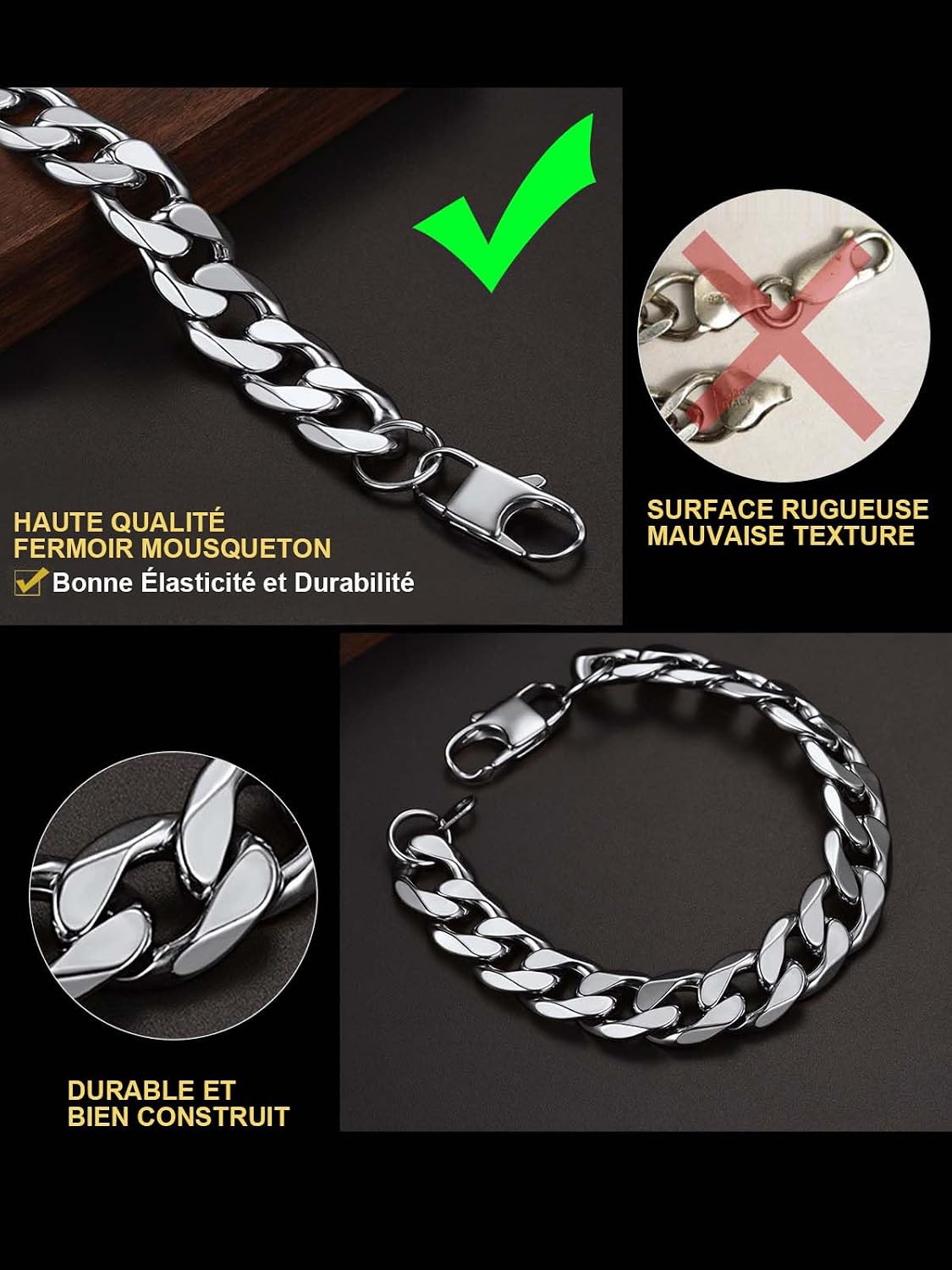 Detalle de Bracelet ChainsHouse Gourmette acier