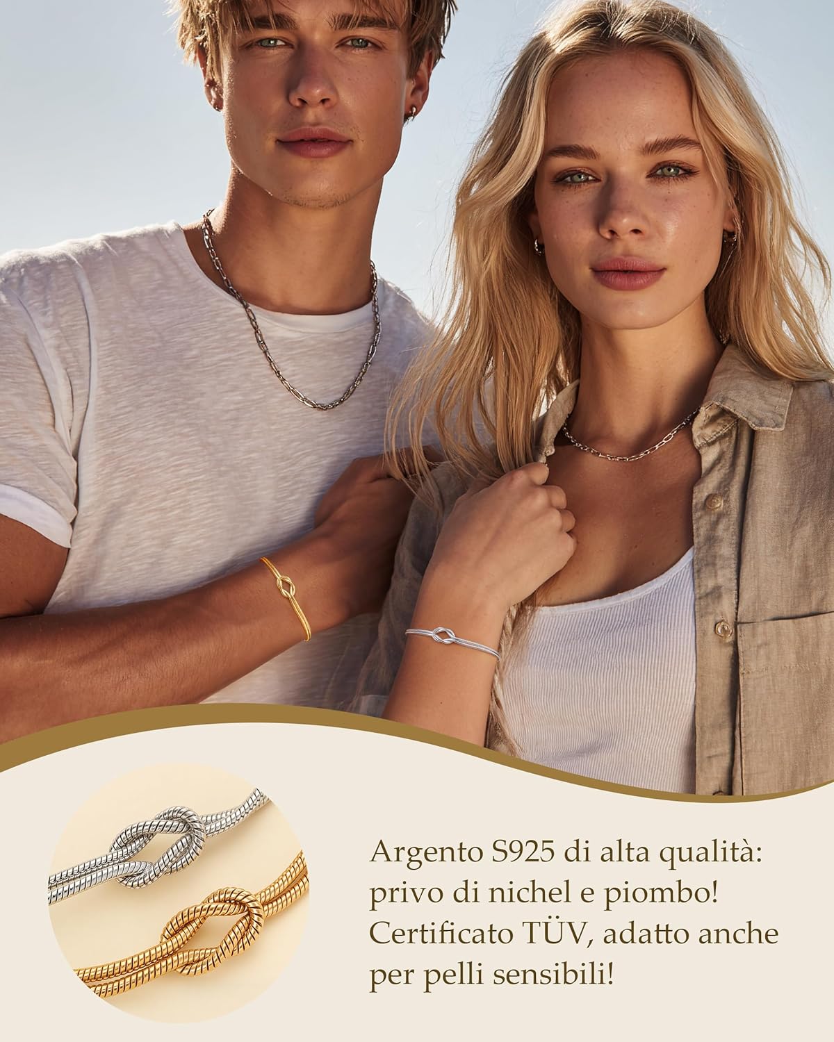 Thumbnail 3 de J.Fée set da 2 bracciali “amicizia” in argento 925 (coppia) regolabili