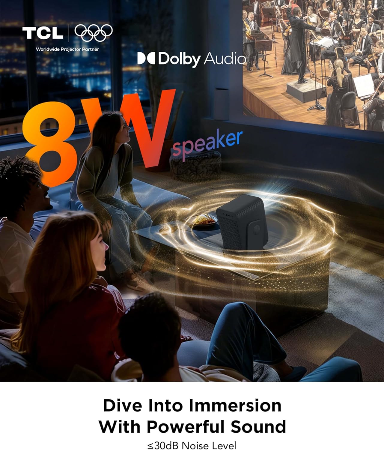 Thumbnail 4 de TCL C1 Smart Projector (Portable Mini, Native 1080p) with Google TV, Dolby Audio, Wi‑Fi & Bluetooth