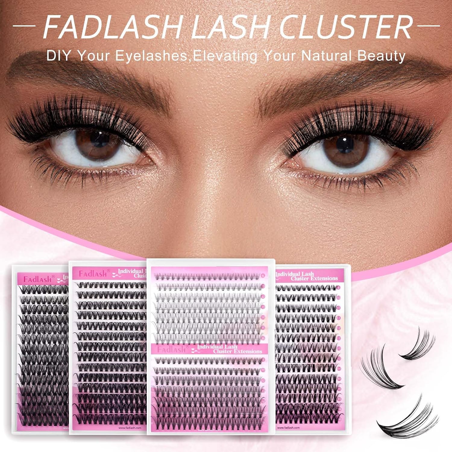 Detalle 2 de FADLASH 10D-20D Cluster Wimpern 0,07 C Curl 8–16 mm