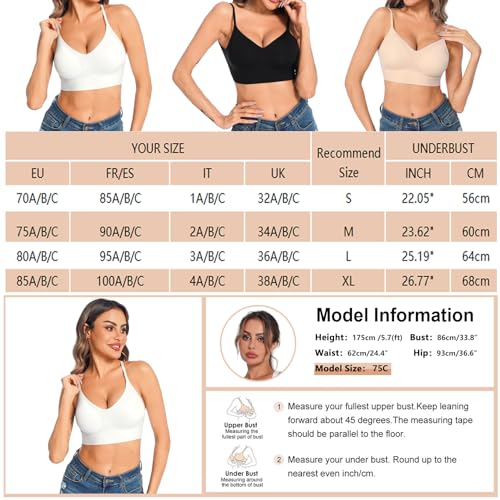 Detalle 2 de Crewhpo Sujetadores Mujer Espalda Descubierta sin Aros – modelo básico