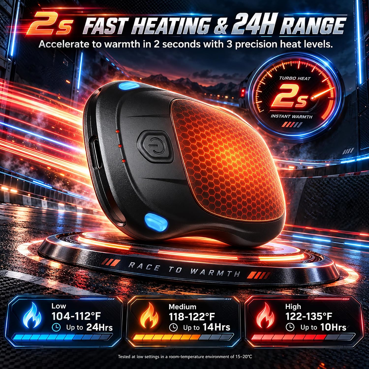 Detalle 2 de MKG TT-06 Rechargeable Hand Warmers, Magnetic 2-Pack with 3 Heat Settings