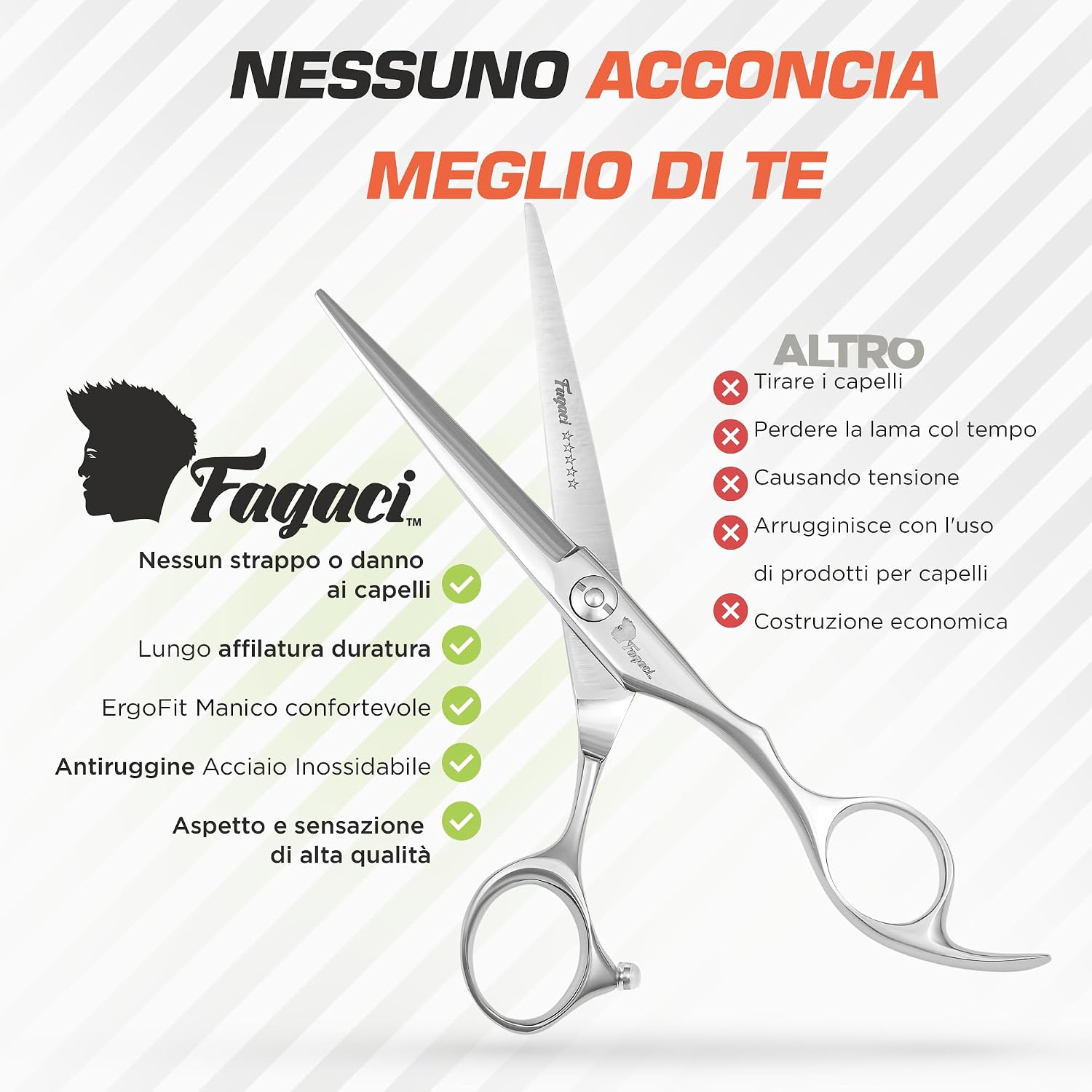 Thumbnail 3 de Fagaci Forbici Parrucchiere Professionali con Lame Affilate 440C – Taglio preciso e durevole