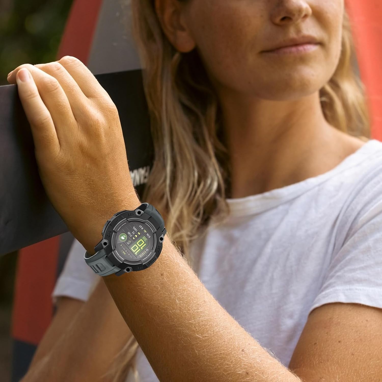 Thumbnail 6 de U-LIMVE armband för Garmin Instinct 3 AMOLED 50 mm och Solar 50 mm, silikon, 26 mm