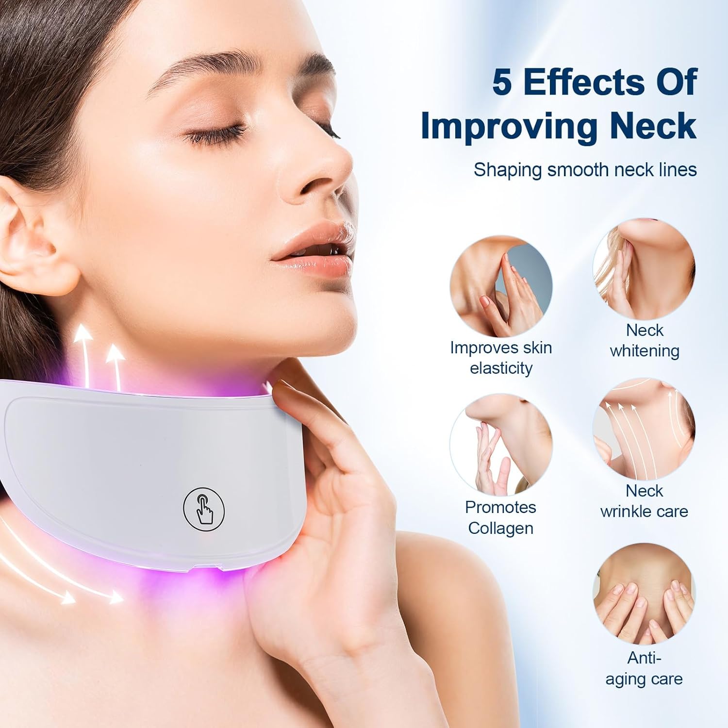 Detalle de Cordless Beauty Neck Mask with 7-Color LED (LED Neck Mask) for Firming and Wrinkles