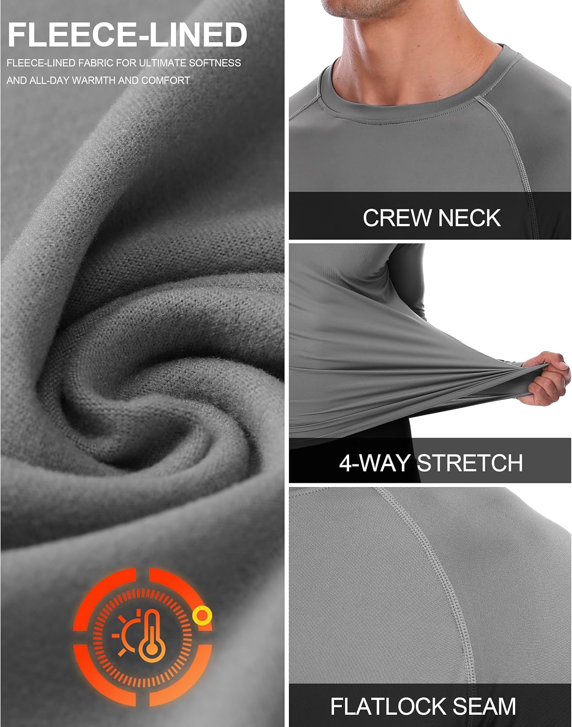 Detalle de Men's Thermal Compression Shirt, Fleece-Lined