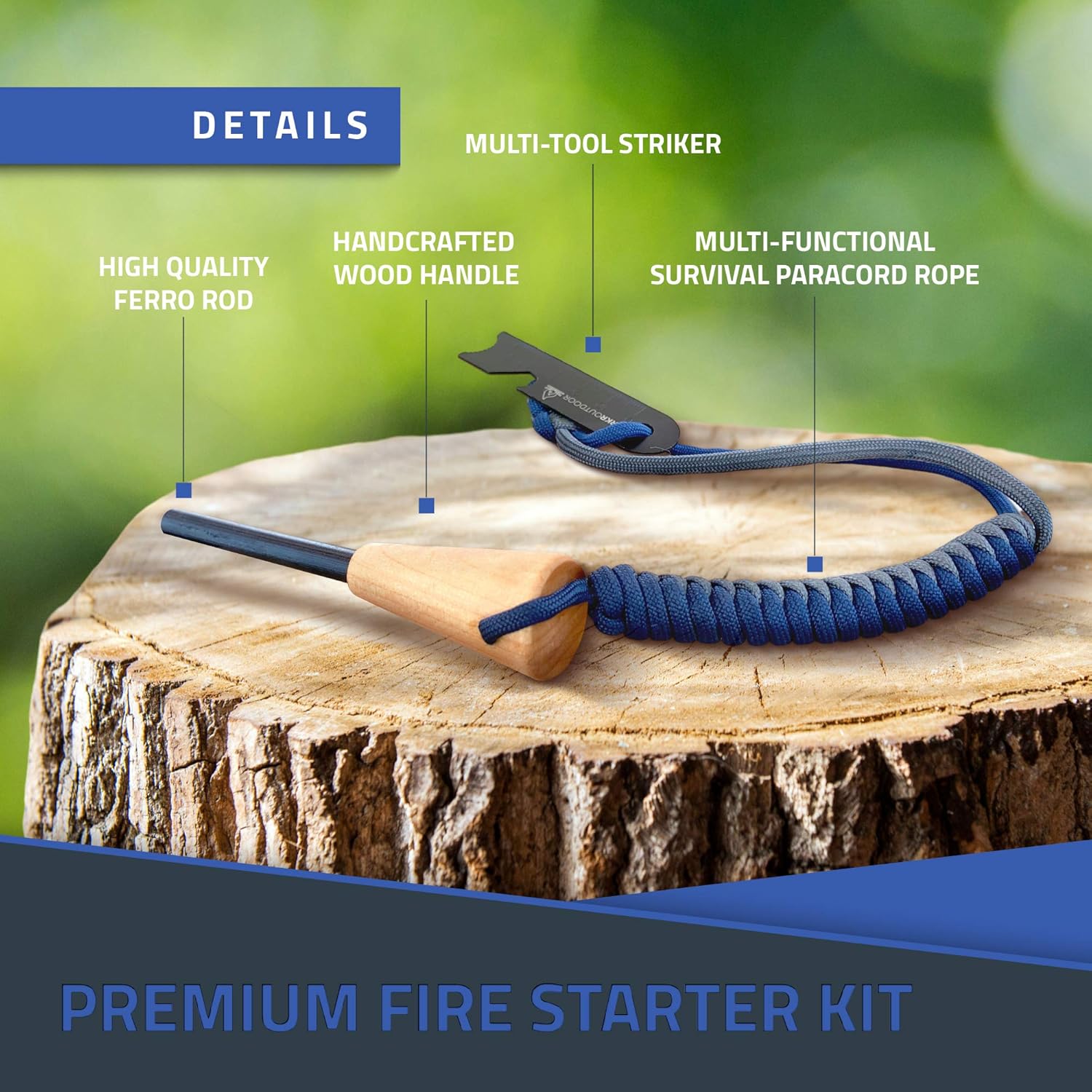 Detalle 2 de RKR OUTDOOR Ferro Rod 12,000+ Strikes
