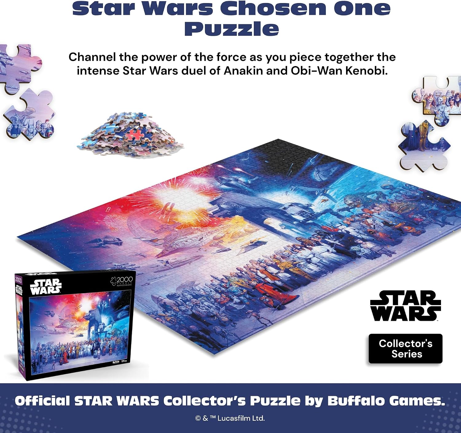 Detalle de Buffalo Games Star Wars: You Were The Chosen One – 2000 Piece Puzzle for Adults