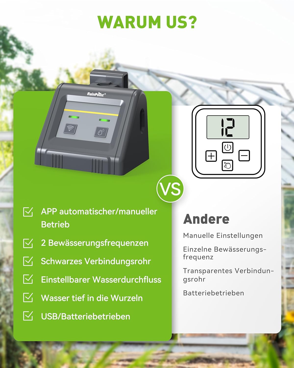Thumbnail 6 de RAINPOINT WiFi Sistema di irrigazione automatica: kit goccia per balcone e piante in vaso