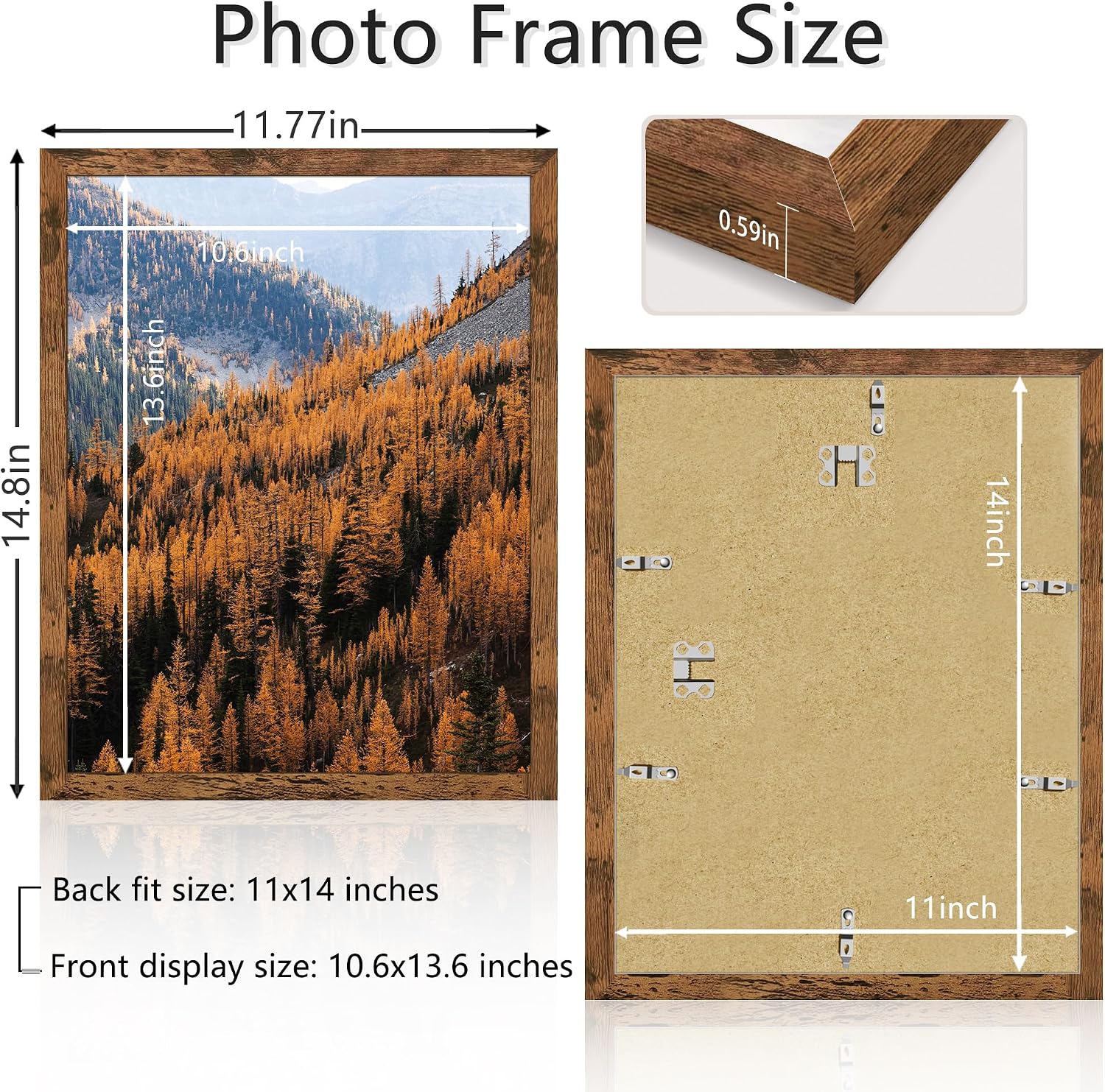 Detalle 2 de Picrit 11x14 Brown Picture Frame