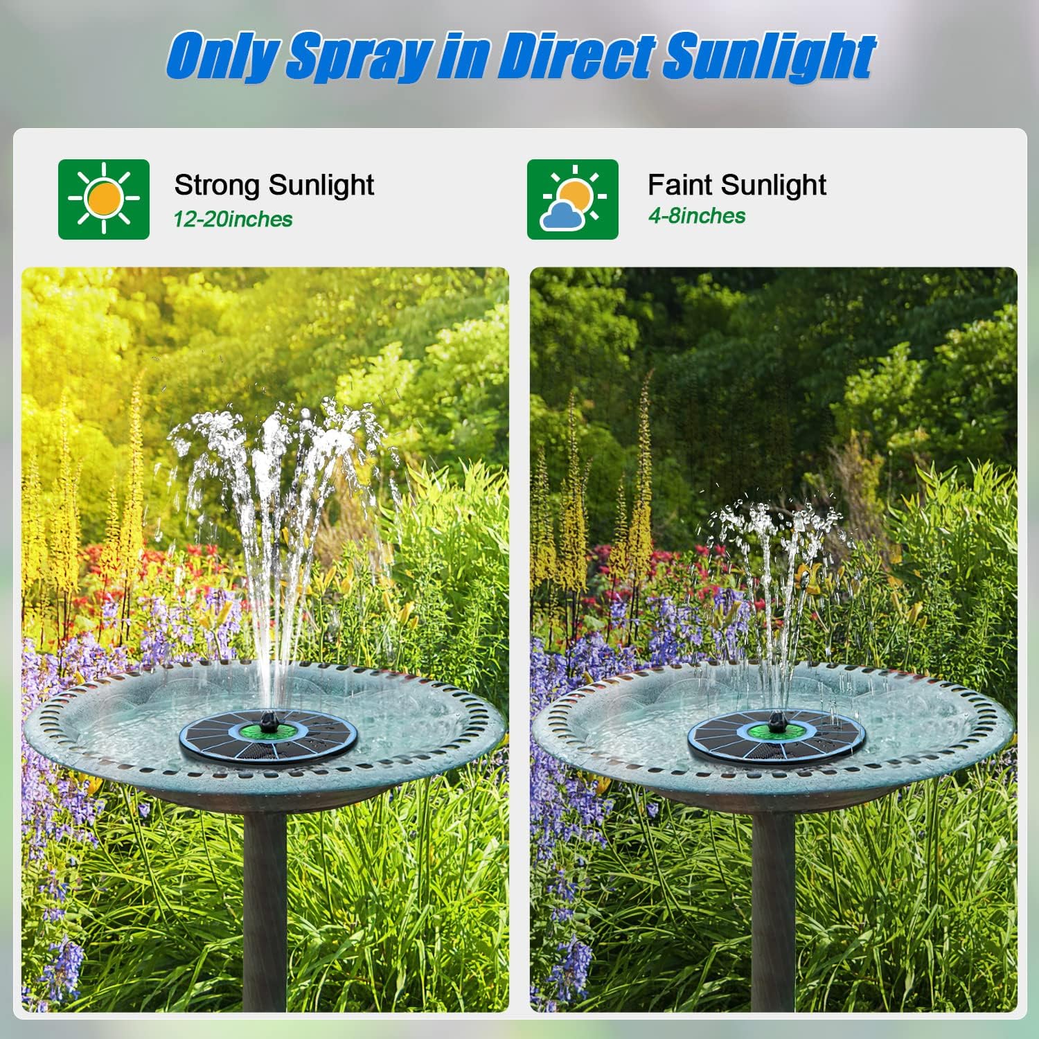 Thumbnail 3 de SZMP Solar Fountain Green Flower – Upgrade 3.5W solar bird bath fountain with 7 nozzles