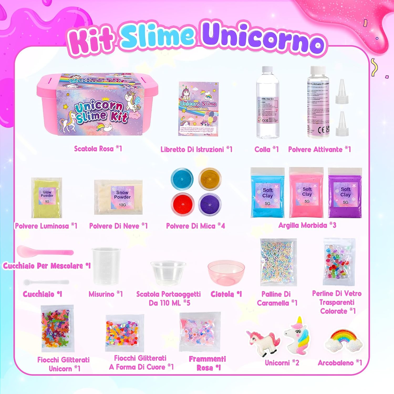 Thumbnail 5 de iKidiki Slime Unicorno Fluffy – Kit slime fai da te con unicorno per bambine 6–12 anni