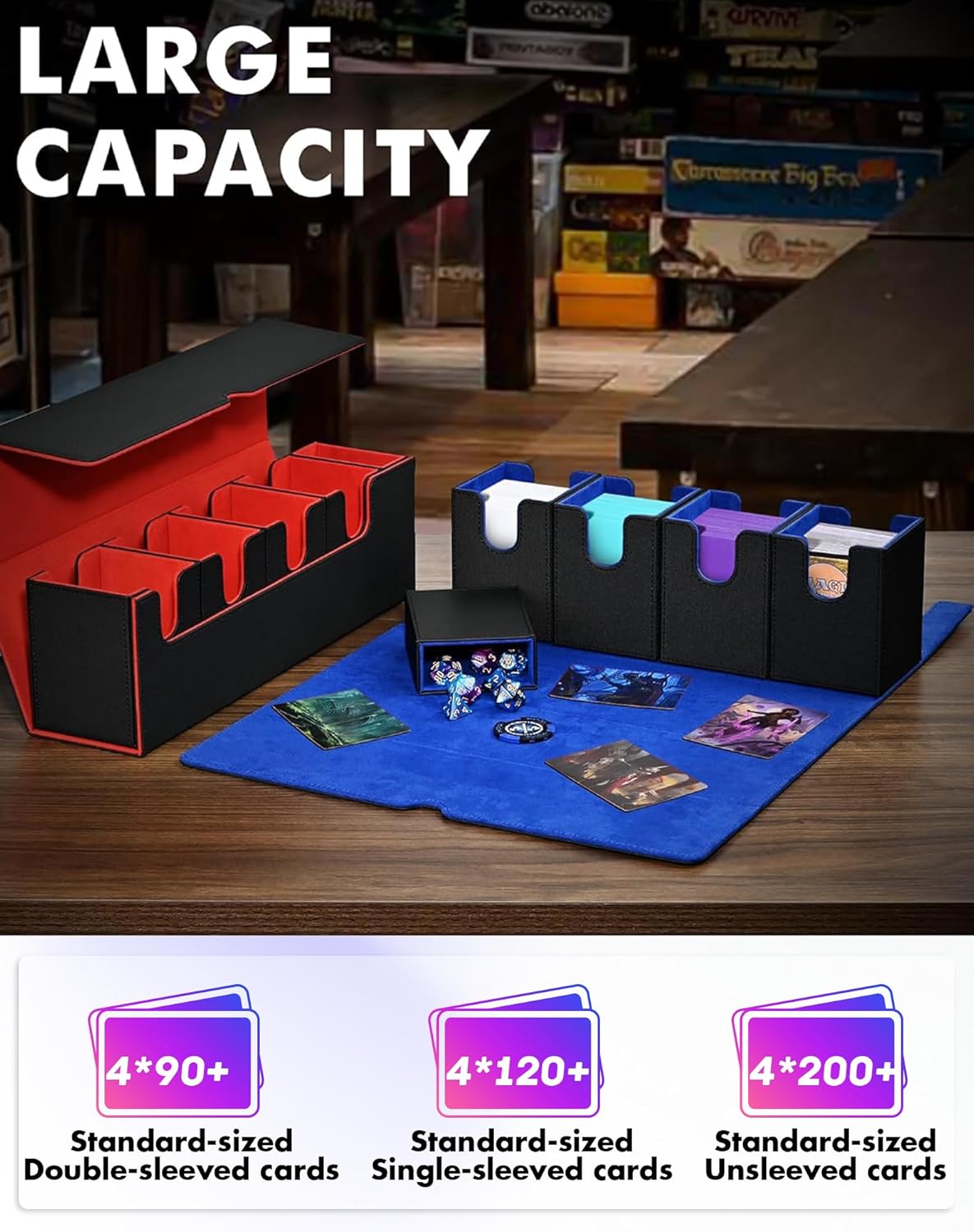 Thumbnail 2 de UAONO Sammelkarten-Box mit Würfelablage für MTG (5-in-1) – Premium-Kartenbox mit Magnetverschluss