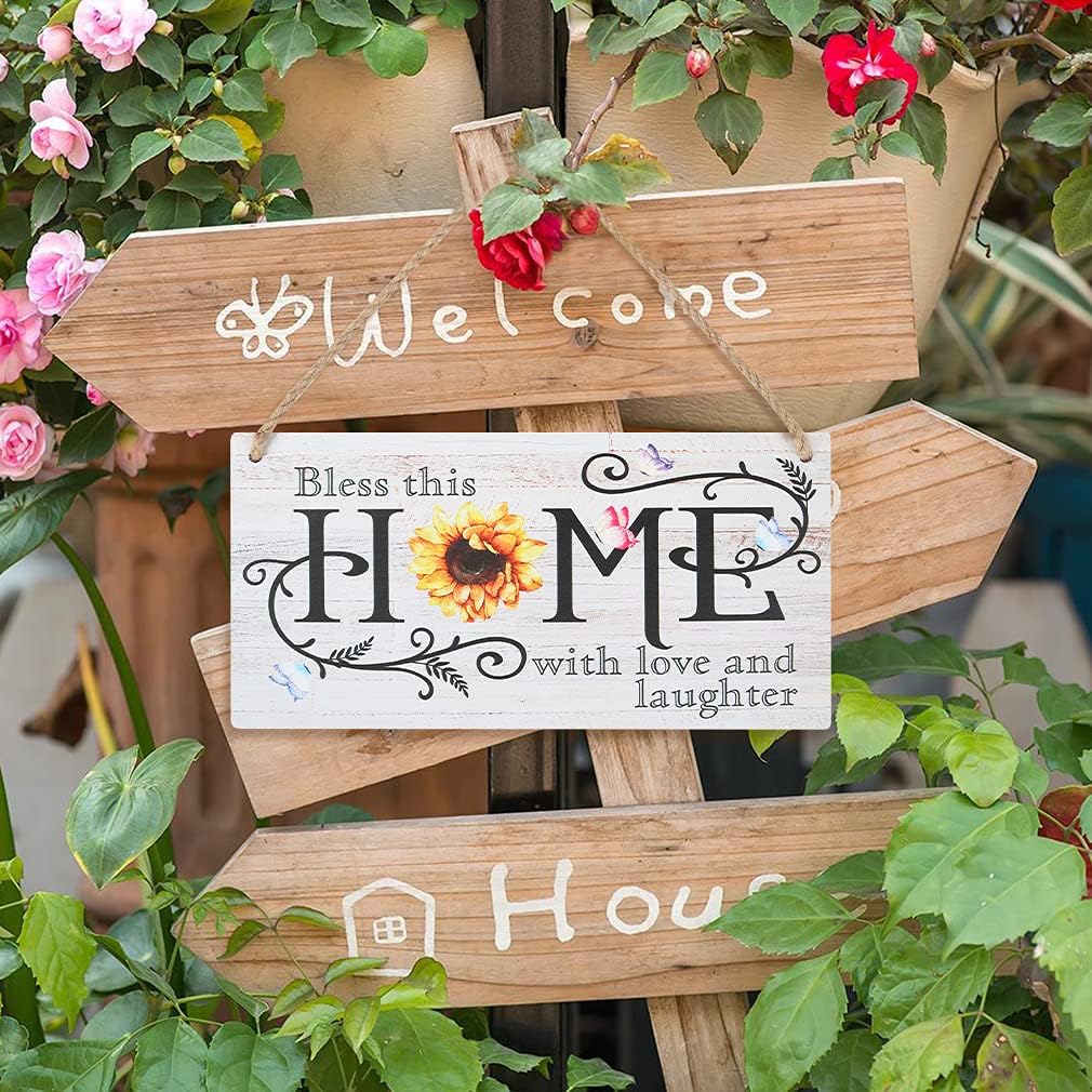Thumbnail 1 de CHDITB Welcome Please Remove Your Shoes Wood Sign Plaque – Rustic Door Sign for Home Entry