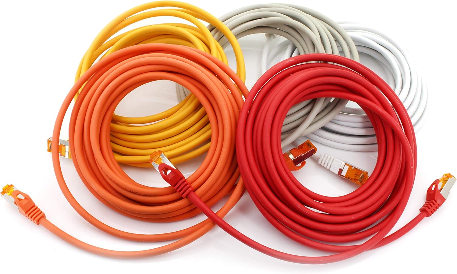 Thumbnail 3 de 1aTTack.de 0,25 m Cat.7 Netzwerkkabel (S/FTP, LSZH, 5er-Set in 5 Farben) – 5× RJ45 Patchkabel