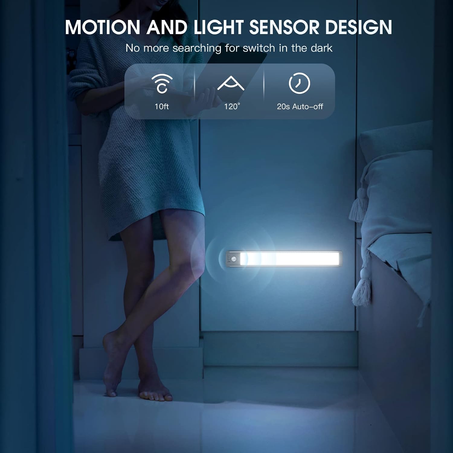 Detalle 2 de MCGOR 10" Under Cabinet Lights with Motion Sensor