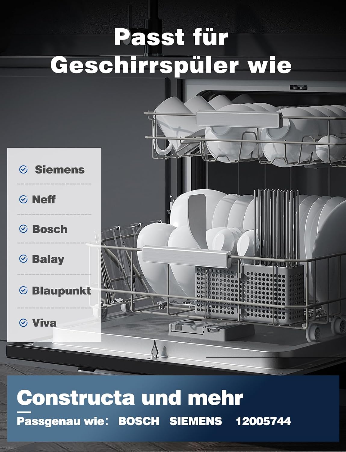 Detalle 2 de Mellbree Pumpentopf-Dichtungsset Ø182 mm – 2er Set für E15 Fehler bei Siemens/Bosch/Neff Geschirrspüler