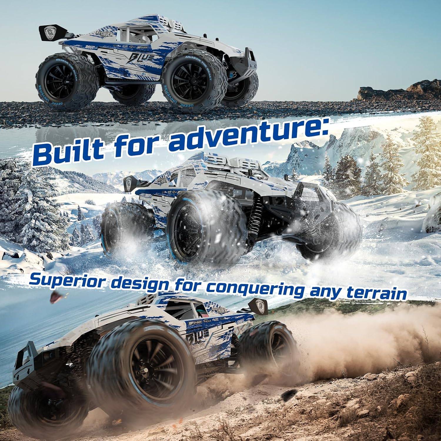 Detalle 1 de DEERC 9003E RC-All-Terrain Truck 40 km/h