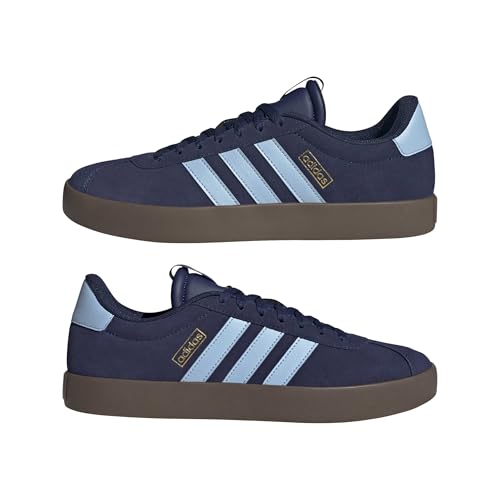 Thumbnail 5 de adidas Hombre VL Court 3.0 en piel con amortiguación y suela vulcanizada (Dark Blue/Clear Sky/Gold Met.)