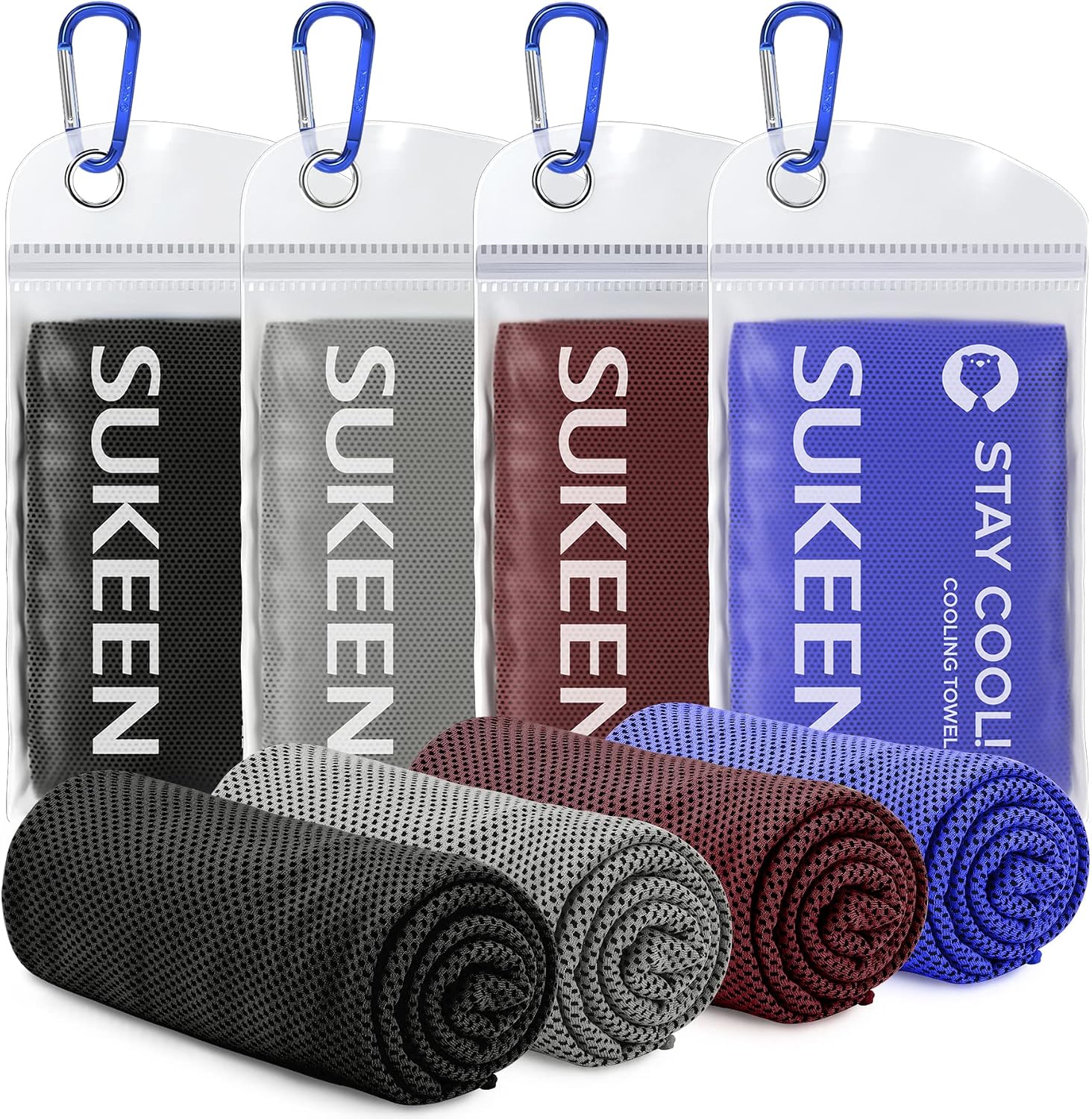 Thumbnail 6 de Sukeen 4 Pack Cooling Towel (40''x12'') – quick-drying neck cooling wraps for sports and summer