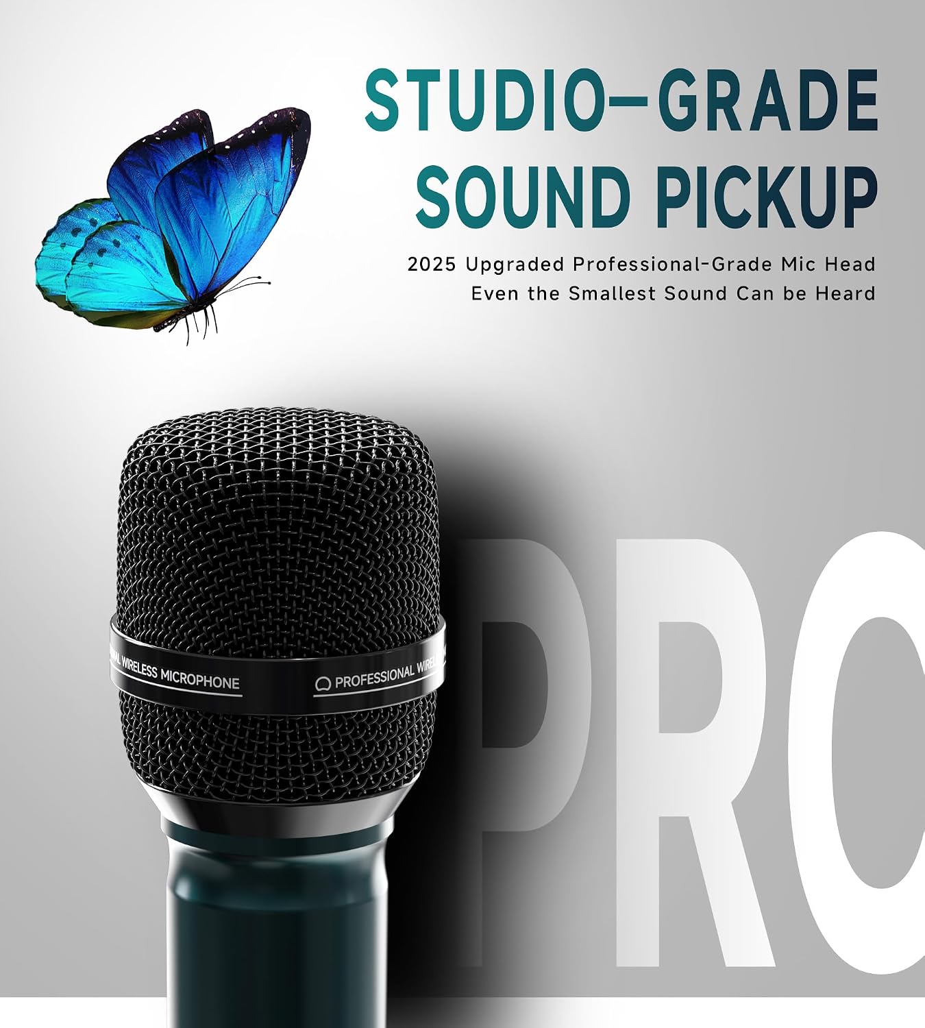 Detalle de ECHOMUSSY YA-02C Dual Wireless Microphones, 2.4G, 240 ft Range