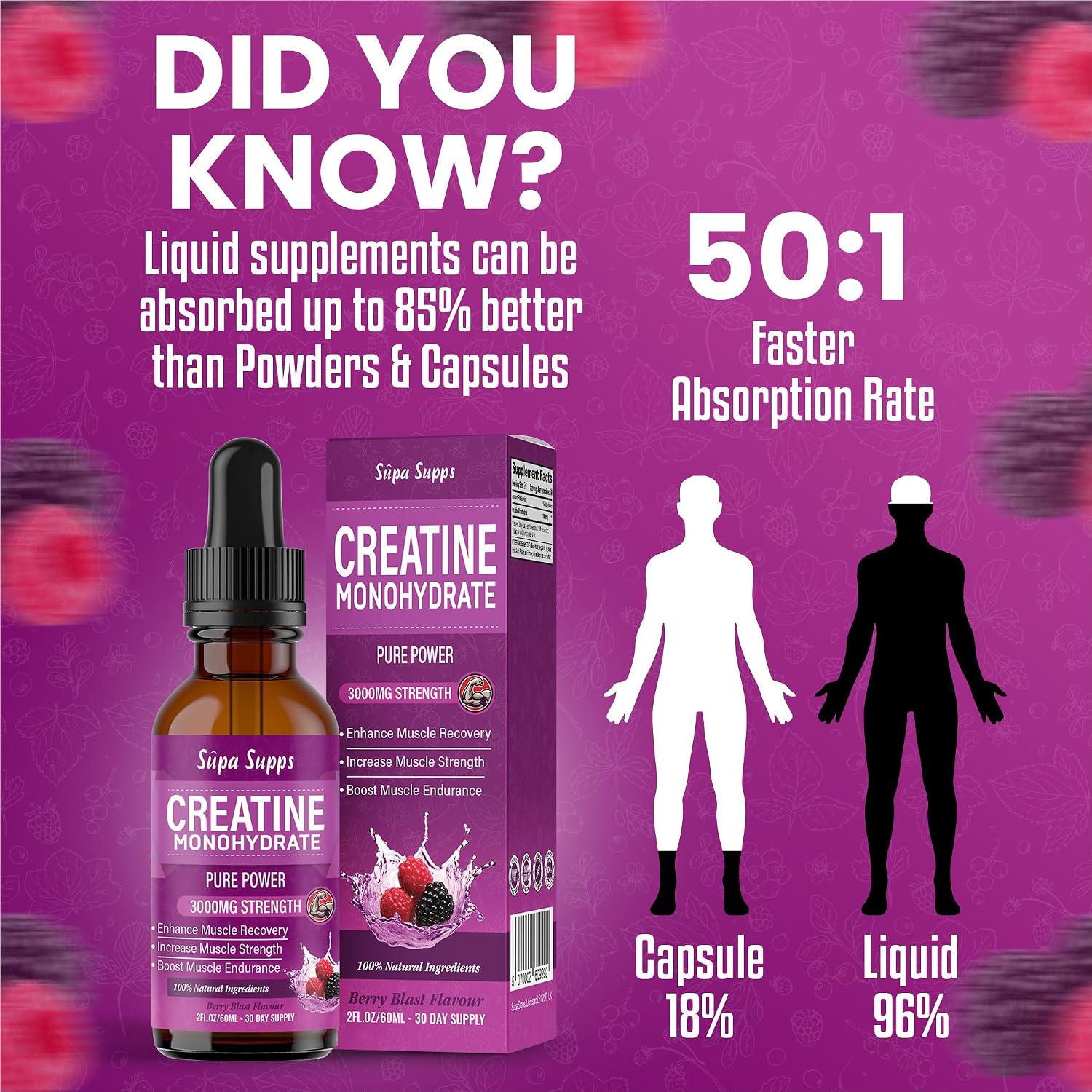Detalle 2 de Creatine Monohydrate Drops 60ml 💊