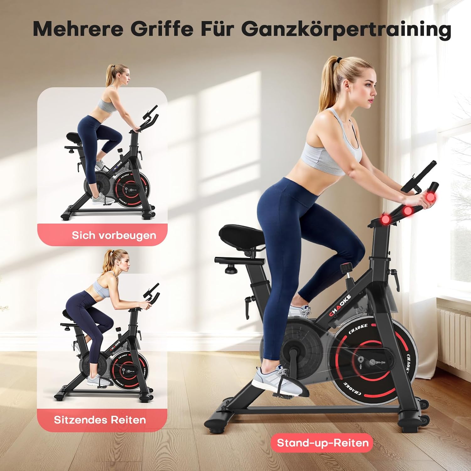 Thumbnail 6 de [UPGRADE] CHAOKE Heimtrainer Fahrrad mit App – leises, ergonomisch einstellbares Ergometer für Zuhause