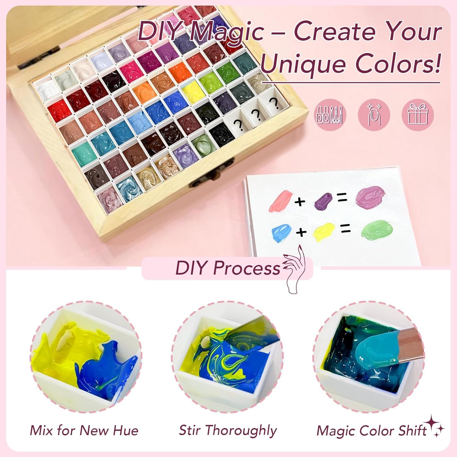 Detalle de GZIXBDA Sponge Mini Paint Patting Gel Polish & Tools Kit: 57-Color Ombre Gradient for DIY or Salon