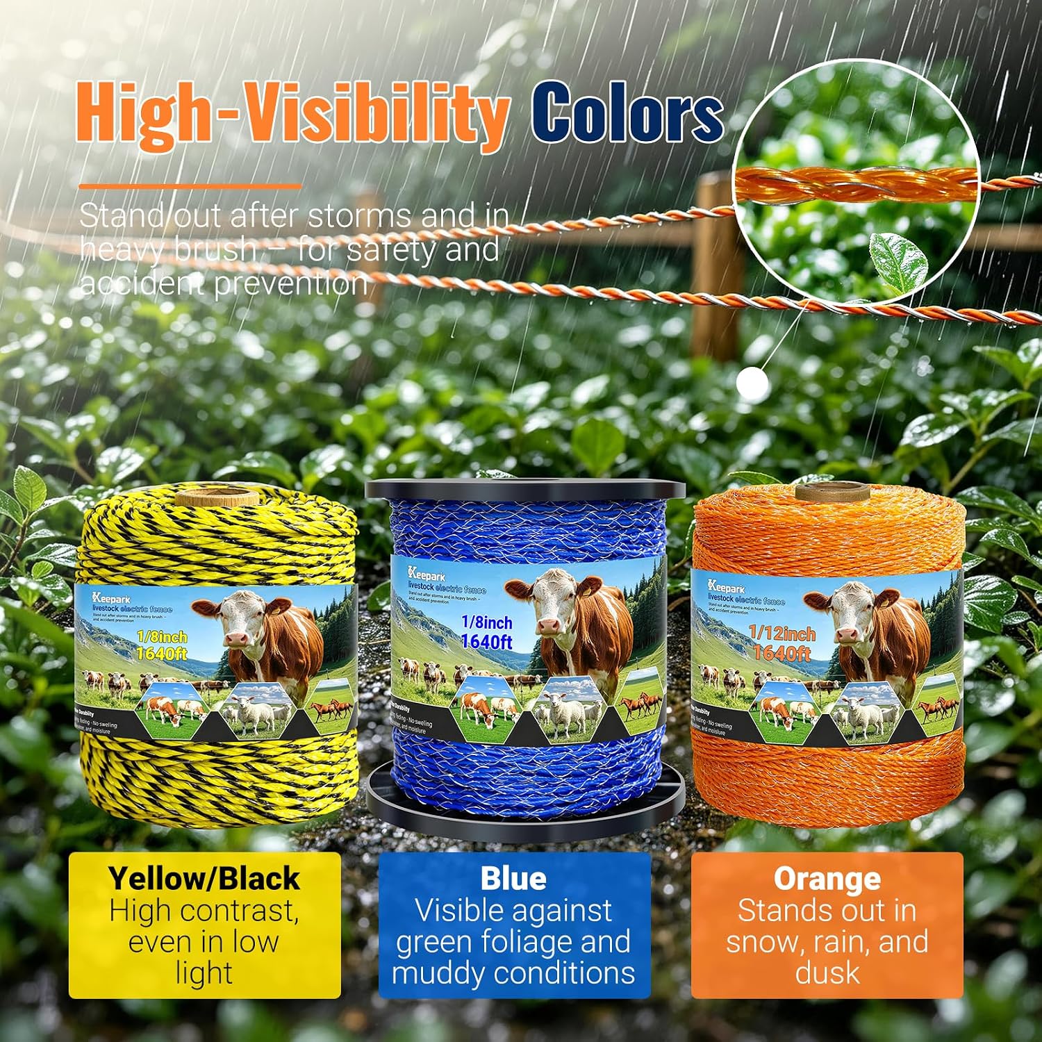 Thumbnail 6 de Keepark Electric Fence Poly Wire, 1/8-Inch Diameter