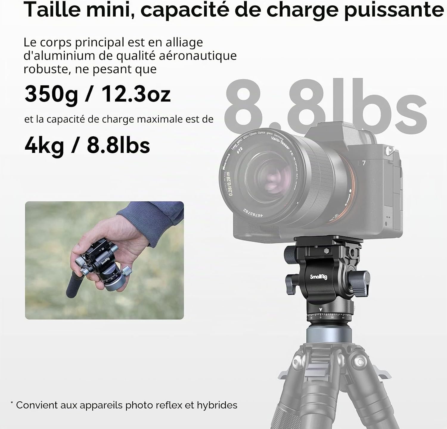 Thumbnail 6 de SMALLRIG CH20 tête vidéo fluide pour trépied avec base de nivellement 4170B (jusqu’à 4 kg)
