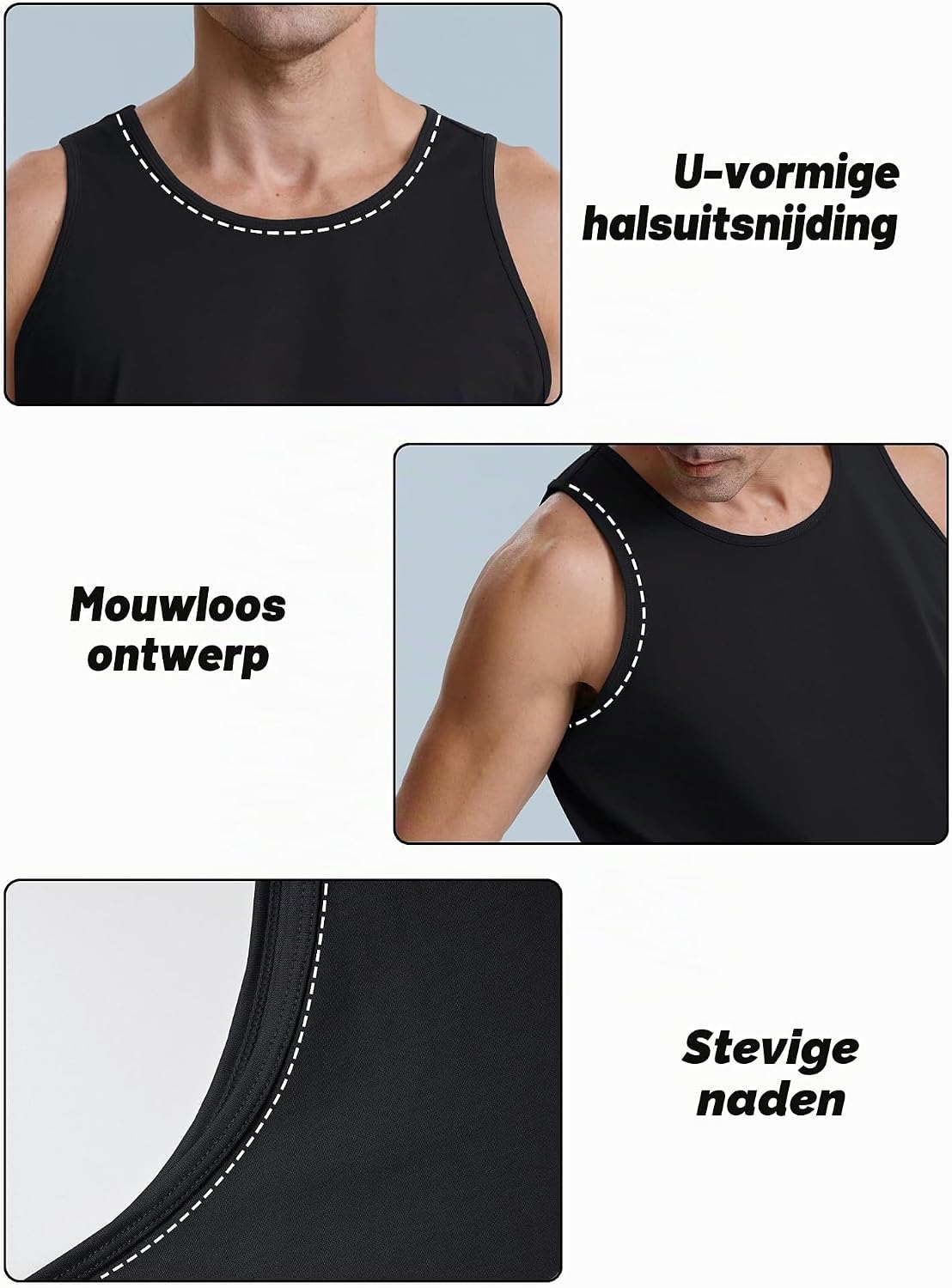 Thumbnail 5 de KEFITEVD katoenen tanktop voor heren, los en elastisch voor sport en zomer