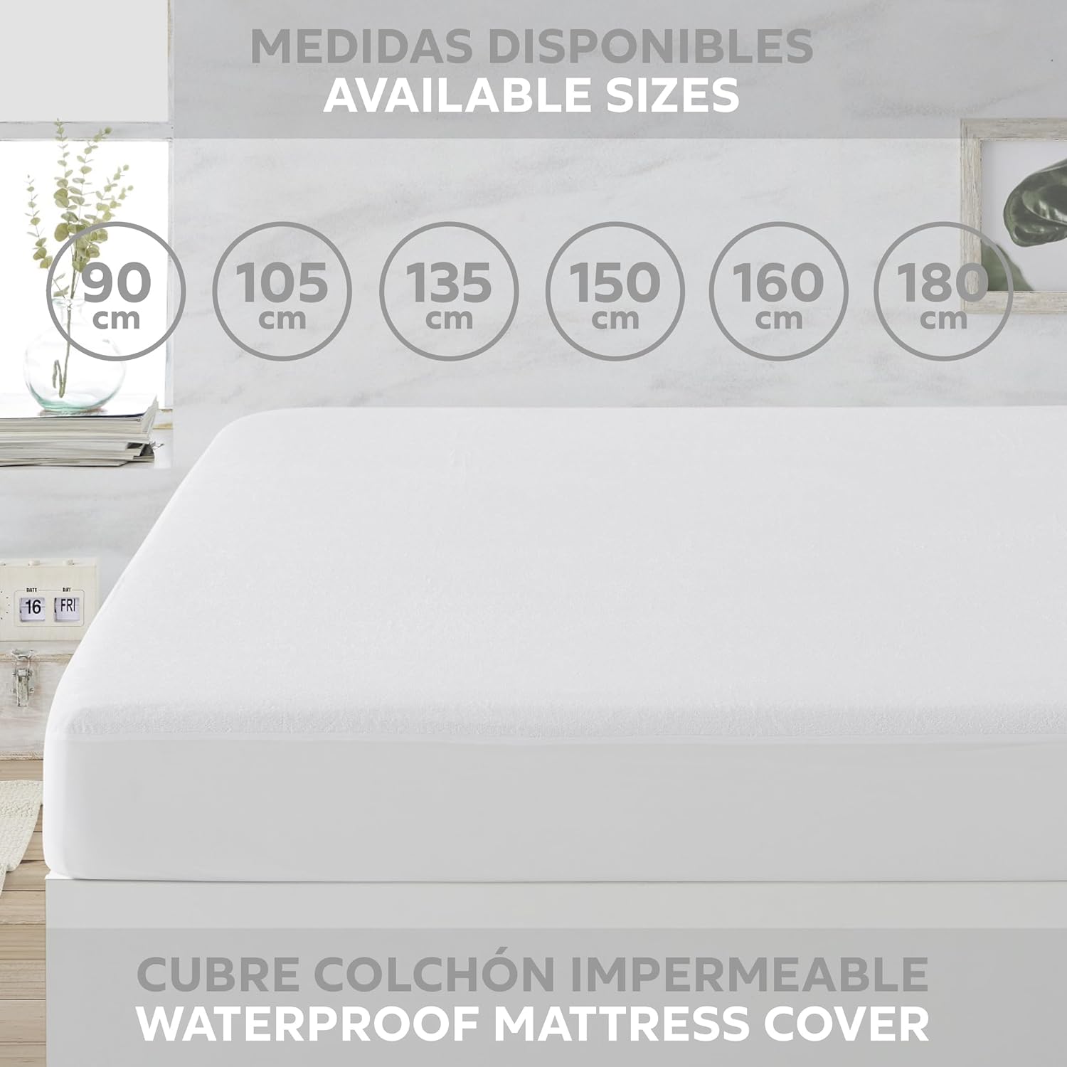 Thumbnail 6 de EasyCosy Coprimaterasso singolo impermeabile 105x200x30 cm con elastico tutto intorno (bianco) certificato OEKO-TEX