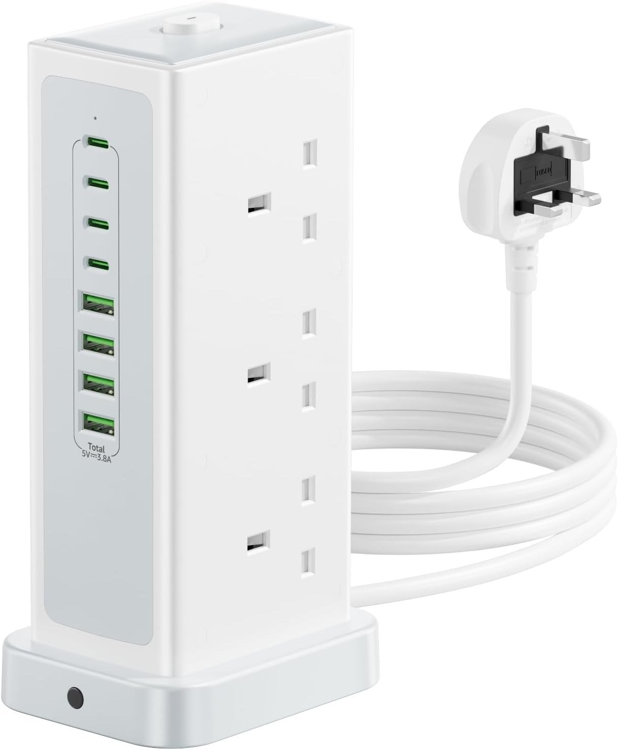 Detalle de Tower Extension Lead with USB Slots 6 Way 13A 3250W