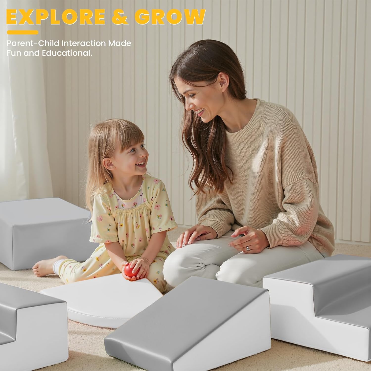 Thumbnail 6 de Hoohtoot Soft Foam Climbing Blocks for Toddlers: 6-Piece PU Leather Play Set