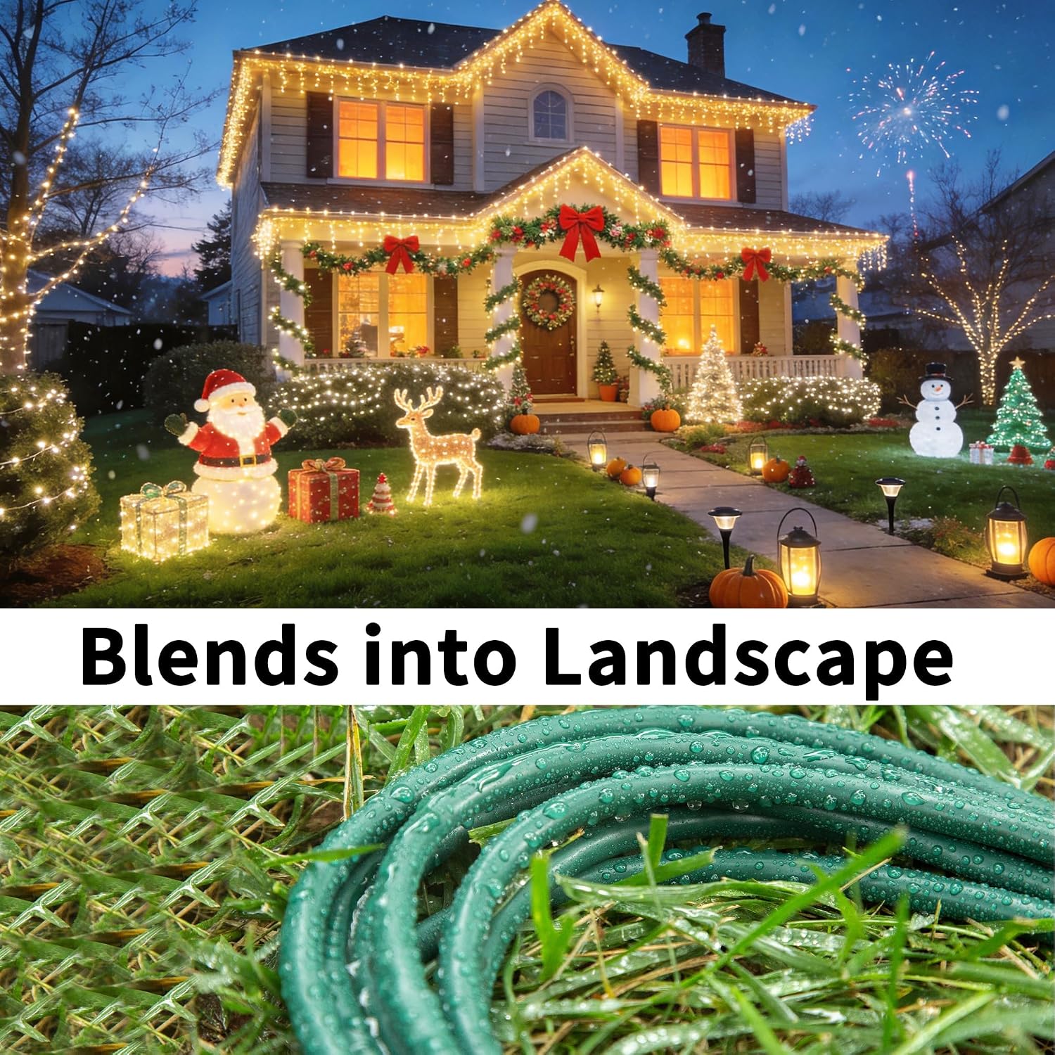 Detalle de HUANCHAIN 16/3 Gauge 150 ft Outdoor Extension Cord, Green, 10A