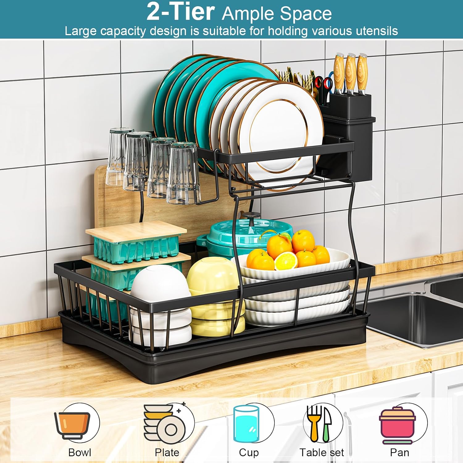 Thumbnail 6 de StowBin 2 Tier Dish Drainer Rack