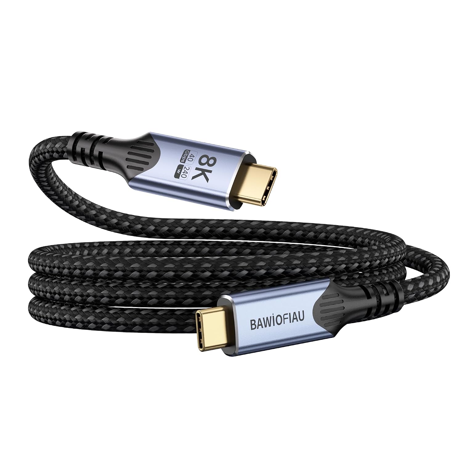 Detalle de 240W USB-C auf USB-C Kabel (USB 4.0, 40 Gbit/s, 2 m) mit PD 3.1 – für Thunderbolt 4/3, Monitor & SSD