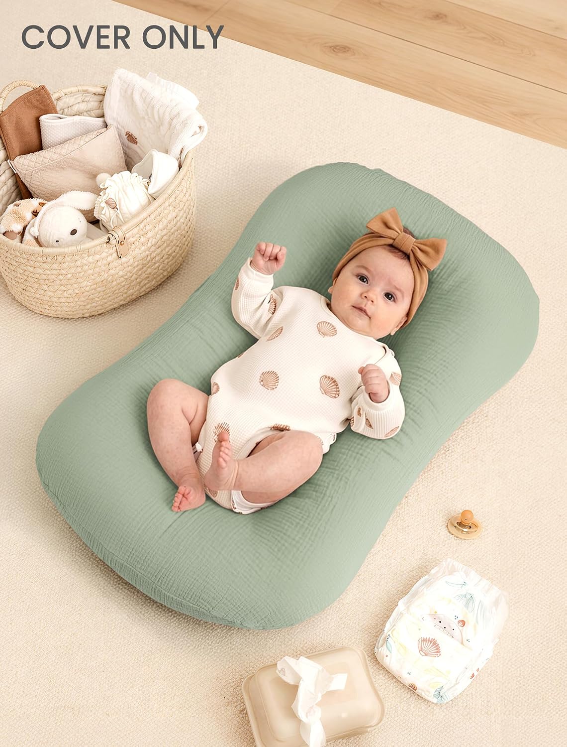 Detalle 2 de Termichy Baby Lounger Cover in Muslin