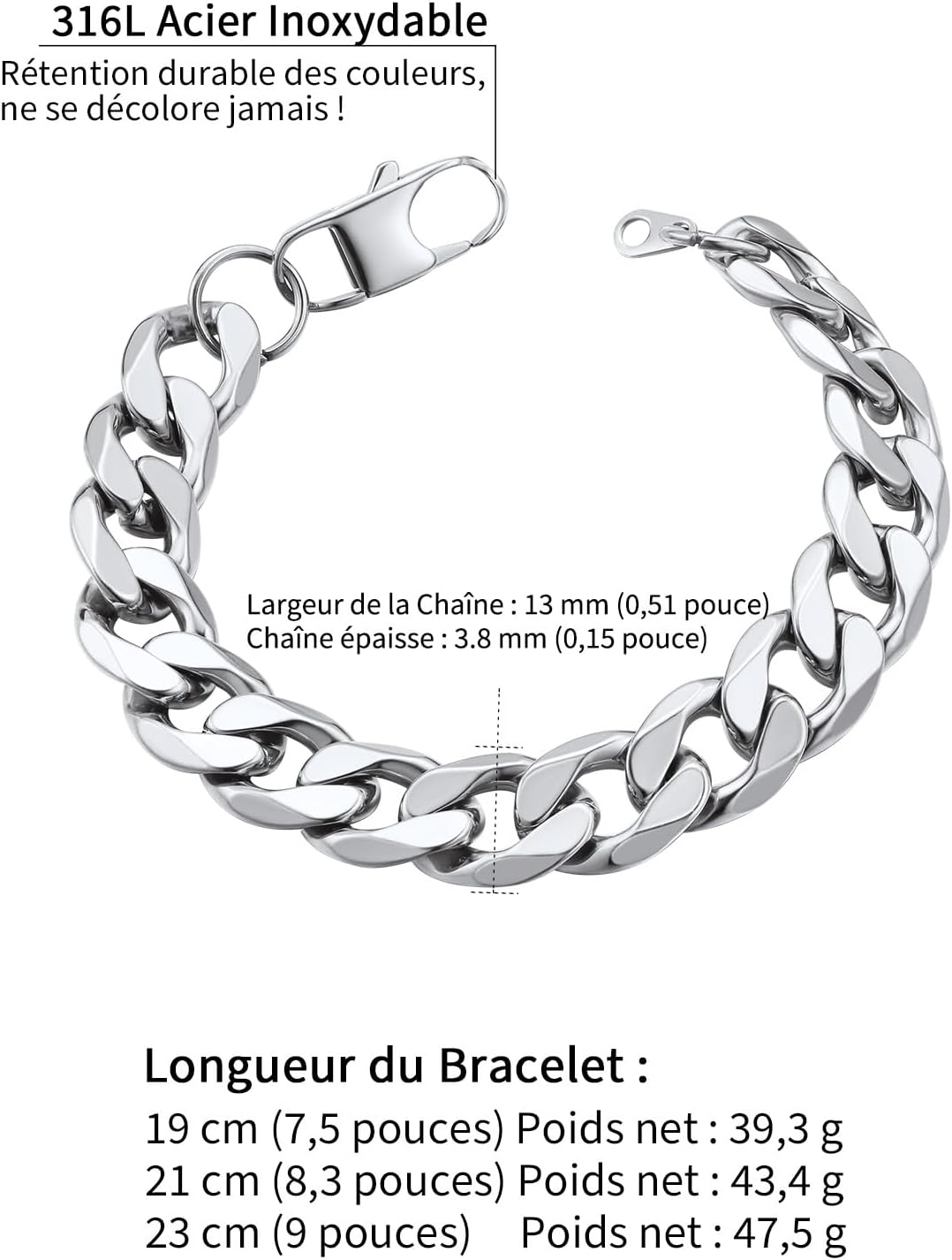 Thumbnail 4 de Bracelet ChainsHouse Gourmette acier