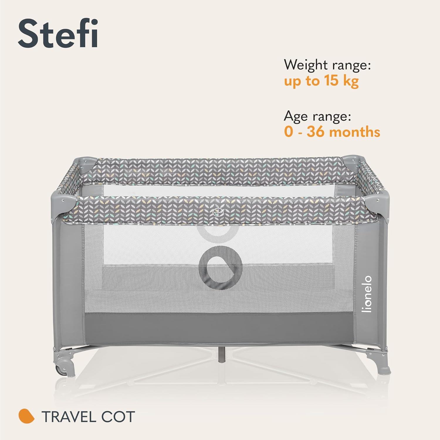 Detalle de Lionelo STEFI 2-in-1 Travel Cot & Baby Zone: Portable Sleep & Play Aid for Babies to Toddlers