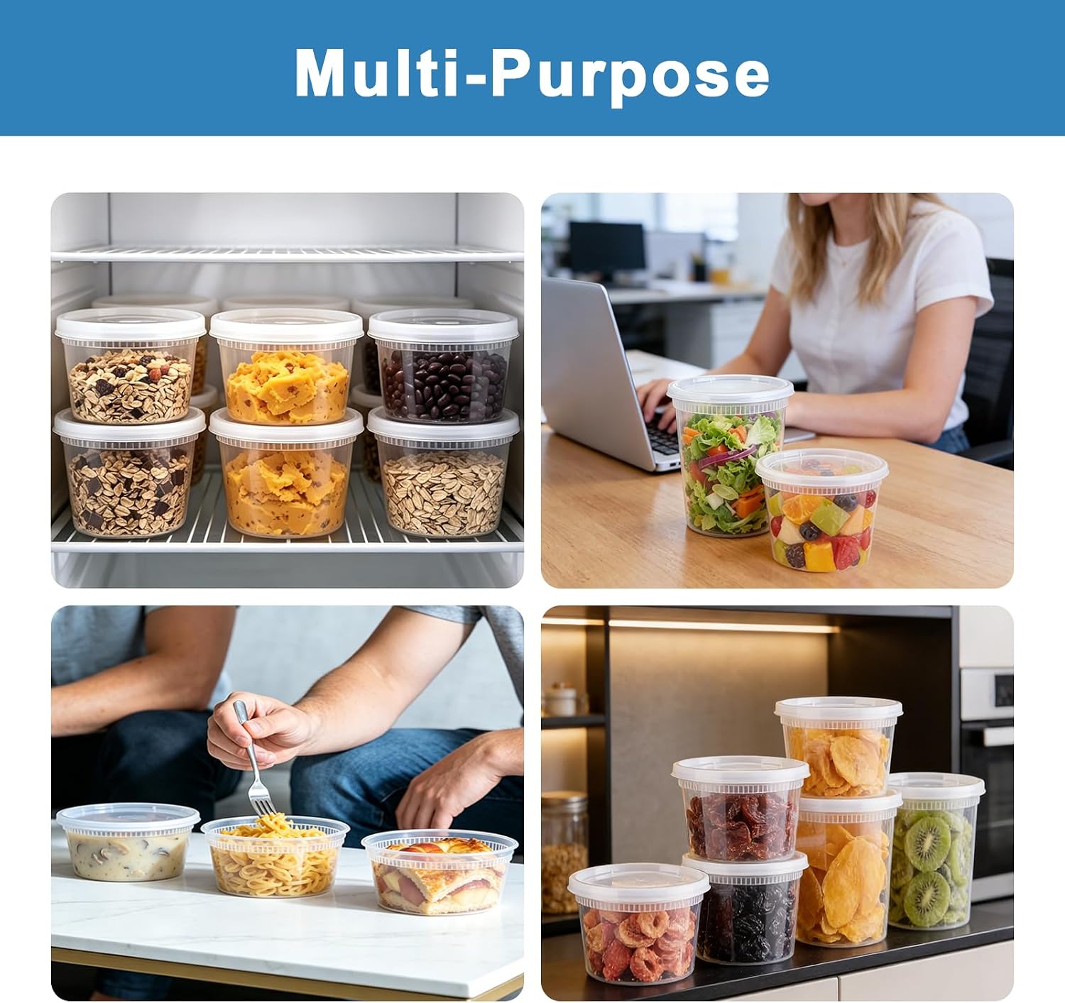 Detalle de Lamosi 60-Piece Deli Container Set, 8/16/32 oz, BPA-Free with Lids